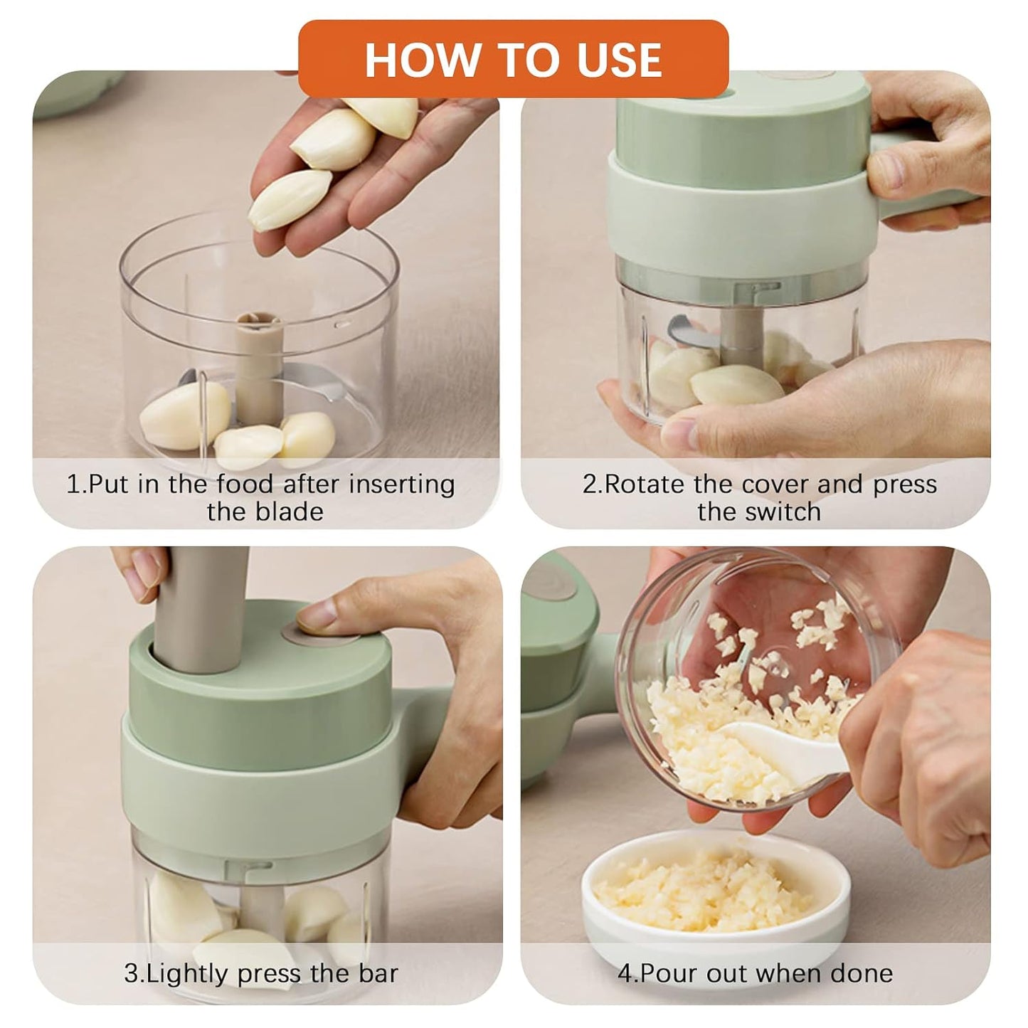 4 in 1 Portable Electric Vegetable Cutter Set