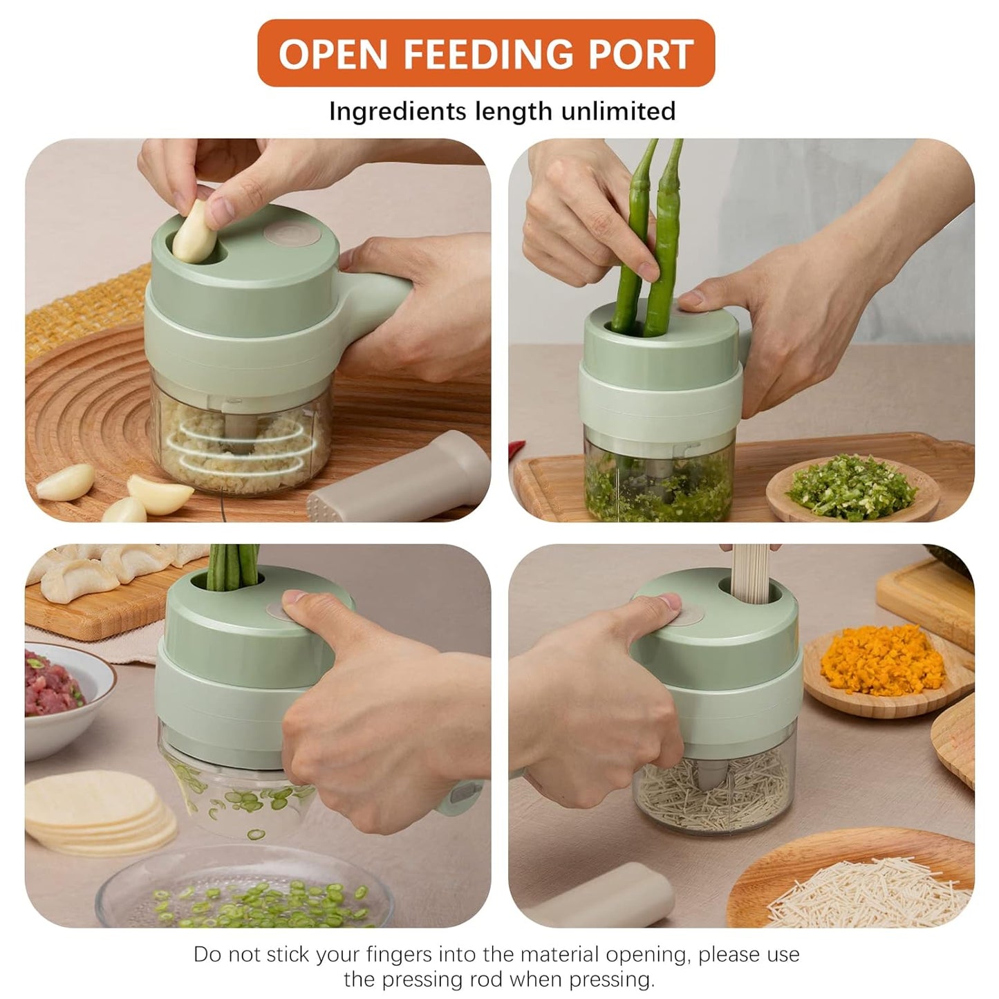 4 in 1 Portable Electric Vegetable Cutter Set