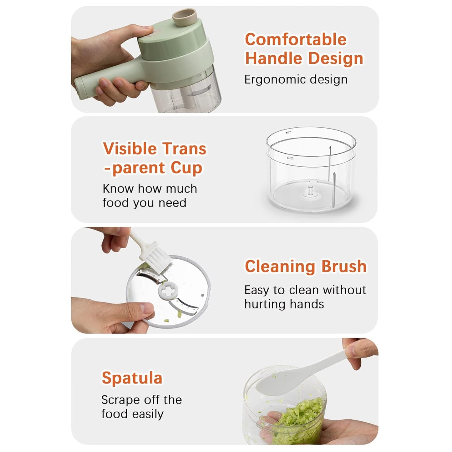 4 in 1 Portable Electric Vegetable Cutter Set