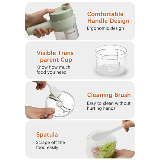 4 in 1 Portable Electric Vegetable Cutter Set